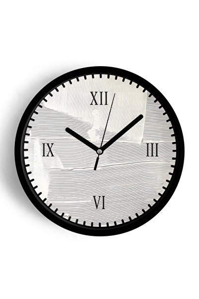 JHAAR Ceas de perete abstract modern cu textură - 42cm - Carcasă neagră cu st...