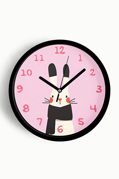 JHAAR Ceas de perete pentru camera copiilor cu iepuraș drăguț - 30 cm - Carca...