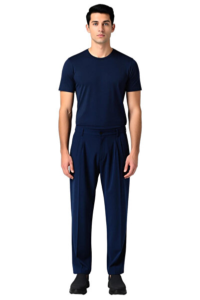 PayBuy Men's Anthracite Pleated Baggy Fit Fabric Trousers Functional Durable Quality Comfortable Stylish