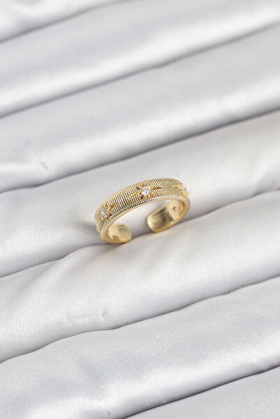 Acousticworld Brass Gold Color Zircon Stone Polar Star Model Women's Ring