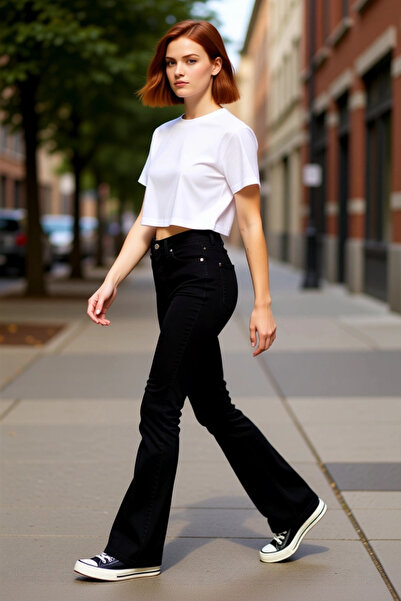 PayBuy Γυναικείο τζιν παντελόνι ψηλόμεσο καμπάνα Λειτουργικό, ανθεκτικό, ποιο...