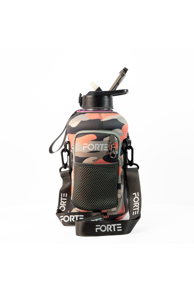 FORTE 2.2L (74oz) Large BPA-Free Plastic Water Bottle with Sleeve