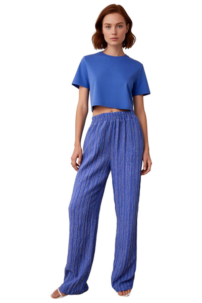 PayBuy Women's High Waist Textured Wide Leg Pants Functional Durable Quality Comfortable Modern