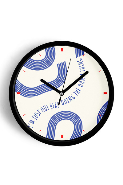 JHAAR ساعة حائط حديثة - 30 سم - هيكل أسود مع زجاج أمامي - آلية صامتة