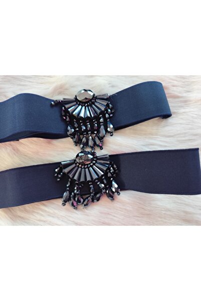 chance butik Tasarım özel taşlı tüylü kemer