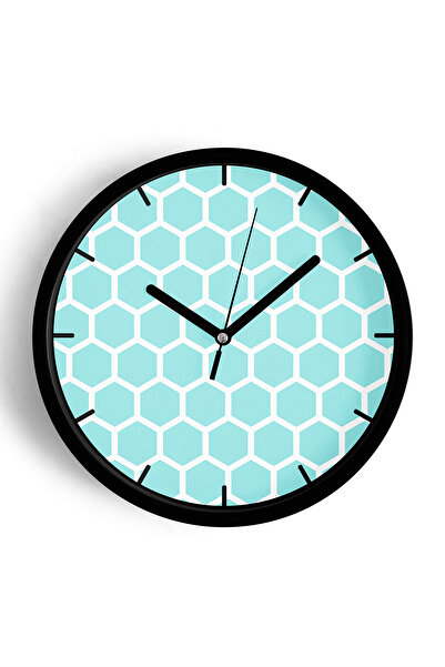 JHAAR Ceas de perete cu design modern - 30 cm - Carcasă neagră cu sticlă fron...