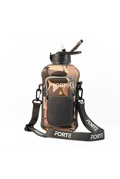 FORTE 2.2L (74oz) Large BPA-Free Plastic Water Bottle with Sleeve