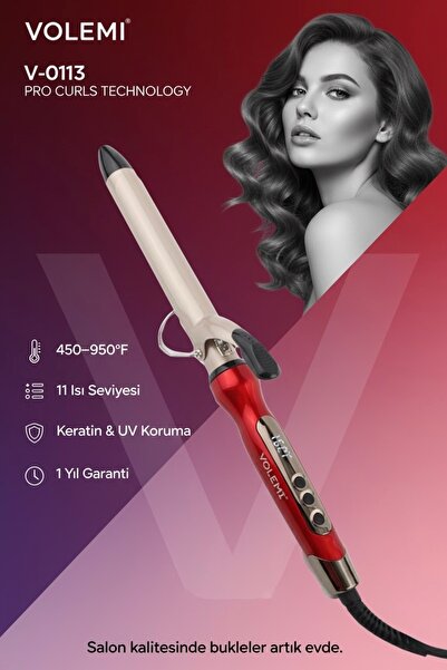 VOLEMİ V-0113 Dijital Sensörlü Saç Maşası 450-950°F 11 Kademeli Profesyonel B...