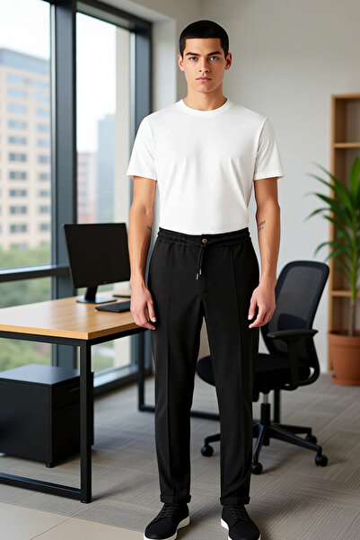 PayBuy Men's Straight Cut Jogger Pants Functional Durable Quality Modern for Daily Use