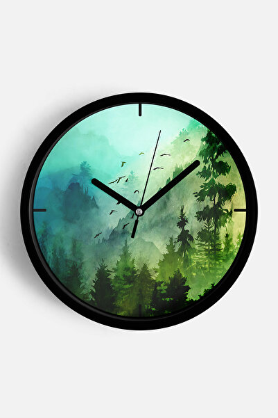 JHAAR Ceas de perete modern cu tematică peisaj natural abstract - 42 cm - Car...