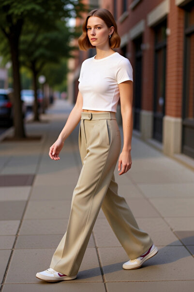 PayBuy Women's Wide Leg Woven Fabric Pants Functional Durable Quality Comfortable Aesthetic Stylish