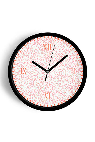 JHAAR ساعة حائط حديثة - 25 سم - هيكل أسود مع واجهة زجاجية - آلية صامتة