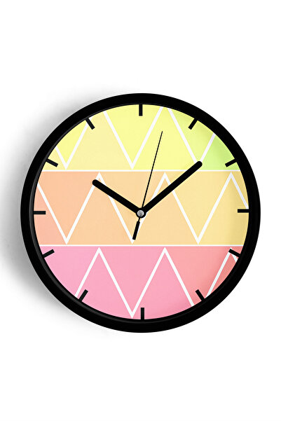 JHAAR ساعة حائط حديثة بتصميم هندسي - 30 سم - هيكل أسود مع واجهة زجاجية - آلية...