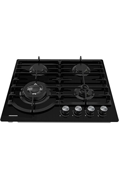 Heinner HBH-M447IWFGBK Built-in Gas Hob, 4 Burners, Cast Iron Grates, WOK, Electric Ignition, Safety