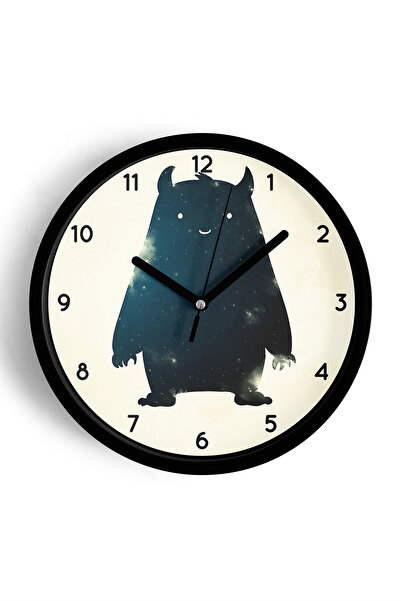JHAAR Ceas de perete modern cu tematică Monstrul Cosmic - 30 cm - Carcasă nea...