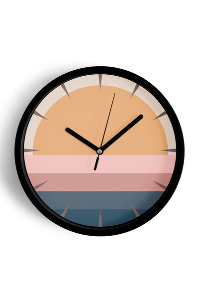 JHAAR Ceas de perete modern cu design abstract - 25 cm - Carcasă neagră cu st...