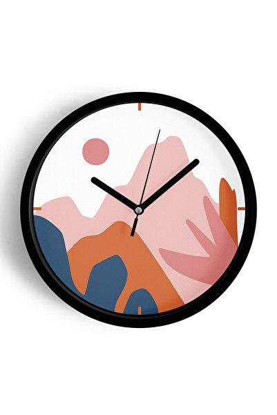 JHAAR Ceas de perete cu design modern - 25 cm - Carcasă neagră cu sticlă fron...