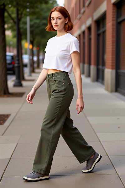 PayBuy Kadın Geniş Paça Yüksek Bel Culotte Jean Fonksiyonel Dayanıklı Kalitel...