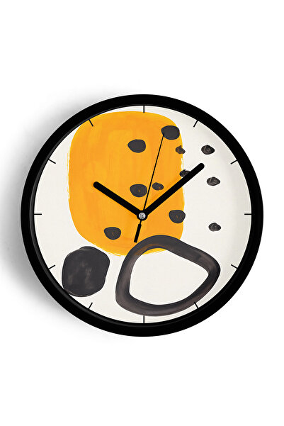 JHAAR Abstract - Ceas de perete modern cu tematică boemă - 42 cm - Carcasă ne...