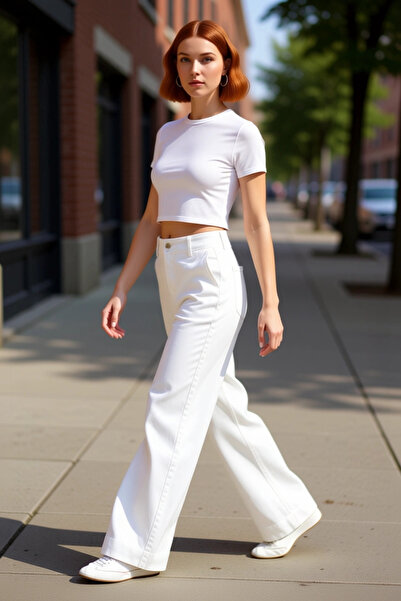 PayBuy Women's Wide Leg Buttoned Denim Trousers Functional Durable Quality Comfortable Aesthetic Stylish