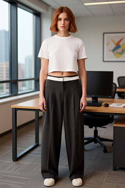 PayBuy Women's Wide-Leg Fabric Pants Additional Fabric Detail Functional Durable Quality Comfortable Stylish