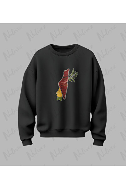 Nulivez سويت شيرت بتصميم فلسطين مطبوع عالي الجودة للجنسين قصة فضفاضة برقبة دائرية