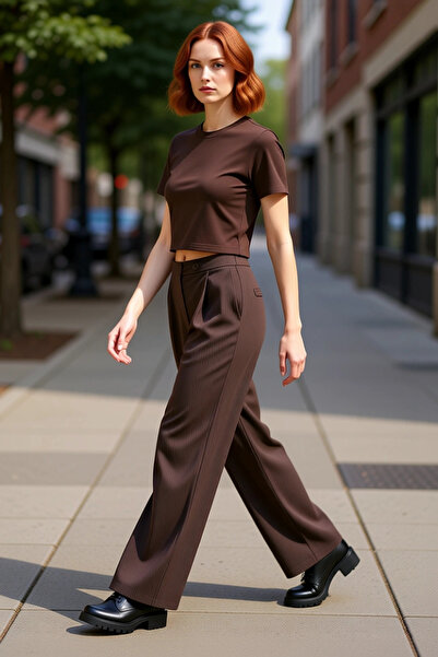 PayBuy Γυναικείο ριγέ παντελόνι με φαρδύ πόδι Λειτουργικό ανθεκτικό και ποιοτ...