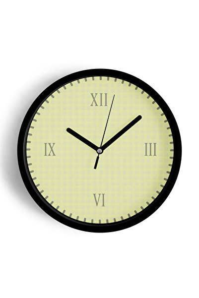 JHAAR Ceas de perete modern - 42cm - Carcasă neagră cu sticlă frontală - Meca...