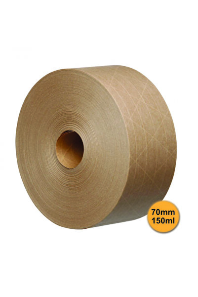 OEM Bandă adezivă din hârtie kraft activată cu apă, ranforsată, 70 mm x 150 m
