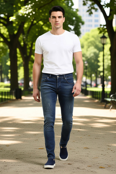 PayBuy Men's Anthracite Nail Detailed Slim Fit Jean Pants Functional Durable Quality Comfortable