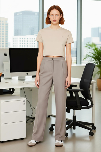 PayBuy Women's Mink Striped Wide Leg Pants Functional Durable Quality Comfortable Aesthetic Sports