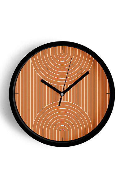 JHAAR ساعة حائط بتصميم عصري عاكس - 42 سم - هيكل أسود مع زجاج أمامي - آلية صامتة