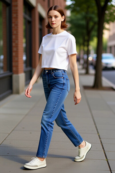 PayBuy Pantaloni de damă Dark talie înaltă Mom Jean Funcțional Durabil Calita...