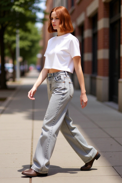 PayBuy Ženske Visok struk široke nogavice Denim pantalona funkcionalne, izdrž...