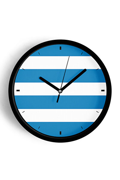 JHAAR ساعة حائط حديثة بتصميم خطوط أفقية - 35 سم - هيكل أسود مع زجاج أمامي - آ...