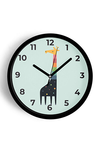 JHAAR Ceas de perete pentru camera copiilor cu design girafă - 35 cm - Carcas...