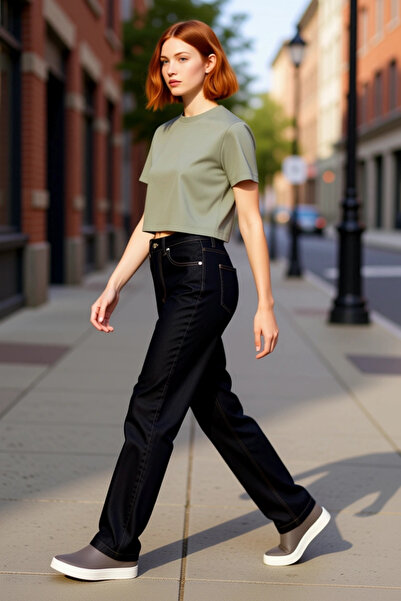 PayBuy Women's High Waist Straight Cut Denim Pants Functional Durable Quality Comfortable Aesthetic Stylish