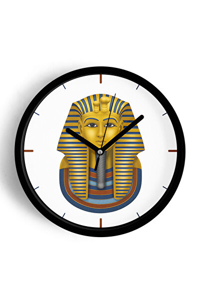 JHAAR Ceas de perete modern Firaun - 25cm - Carcasă neagră cu sticlă frontală...