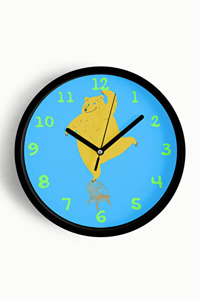 JHAAR Ceas de perete pentru camera copiilor cu ursuleț drăguț - 30 cm - Carca...