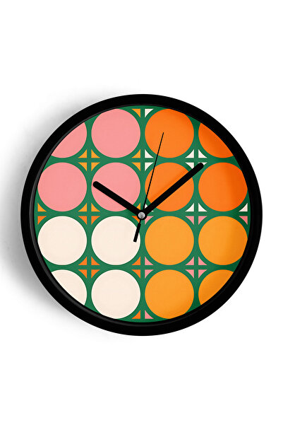 JHAAR Ceas de perete modern - 42cm - Carcasă neagră cu sticlă frontală - Meca...