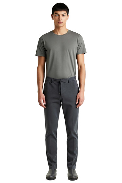 PayBuy Men's Dark Brown Plain Textured Regular Fit Trousers Functional Durable Quality Comfortable Stylish