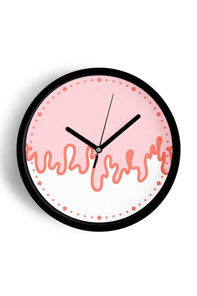 JHAAR ساعة حائط بتصميم عصري - 30 سم - هيكل أسود مع زجاج أمامي - آلية صامتة