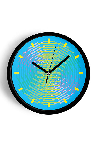 JHAAR Ceas de perete modern cu design abstract - 25 cm - Carcasă neagră cu st...