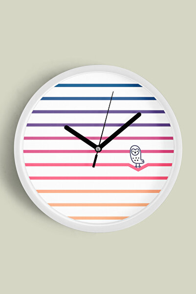 JHAAR Ceas de perete cu design modern - 30 cm - Carcasă albă cu sticlă fronta...