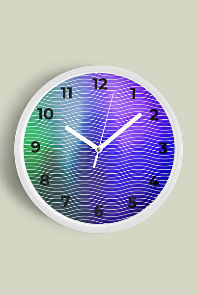 JHAAR ساعة حائط بتصميم عصري - 30 سم - هيكل أبيض مع واجهة زجاجية - آلية صامتة