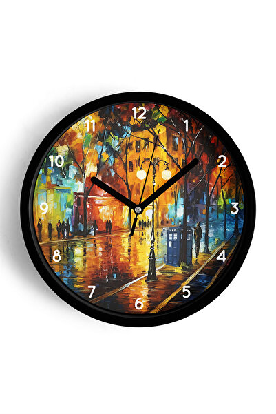 JHAAR Ceas de perete cu design modern, cu aspect de pictură în ulei - 42 cm -...