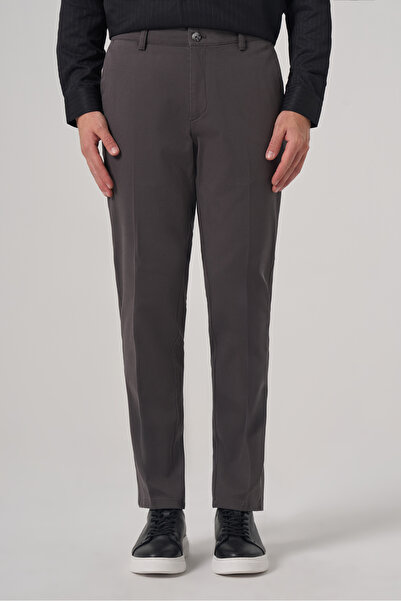 Morven Men's Anthracite Cotton Trend Dynamic Fit Chino Trousers