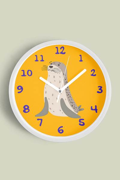 JHAAR Ceas de perete drăguț pentru camera copiilor în formă de focă - 25 cm -...
