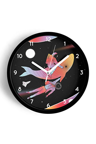 JHAAR Ceas de perete modern pentru camera copiilor cu tematică spațială - ast...