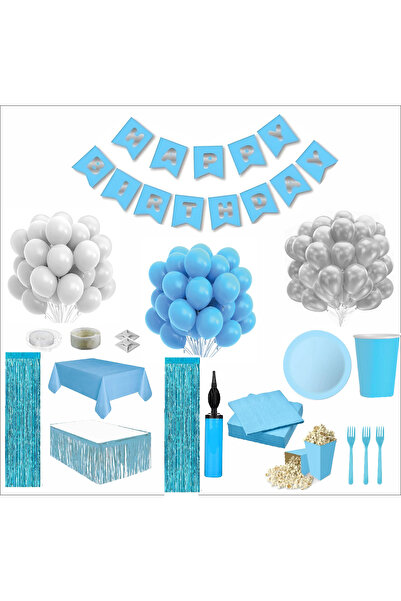 ZENVİVA Blue and White 8-Person Full Birthday Set